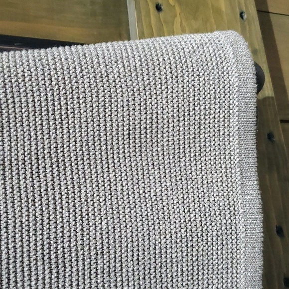 ZARA SILVER SHIMMER METALLIC GRAY KNIT DRESS SIZE LARGE - Picture 3 of 11